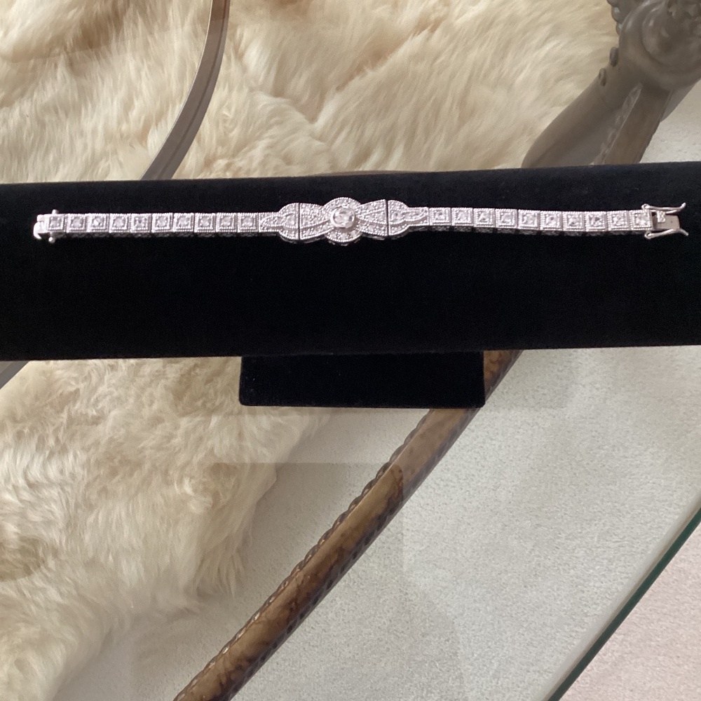 Stunning vintage silver and cz bracelet